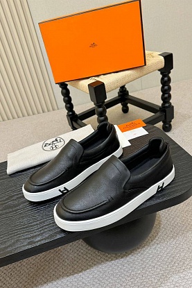 Мужские кожаные слипоны Kiddy - Grey