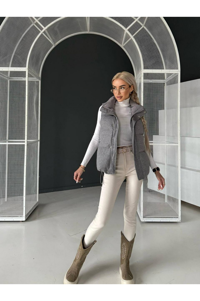 Loro Piana Женская серая жилетка premium