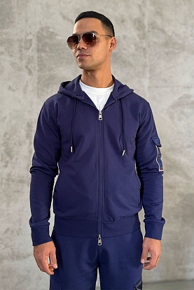 Мужская кофта фиолетового цвета side pocket