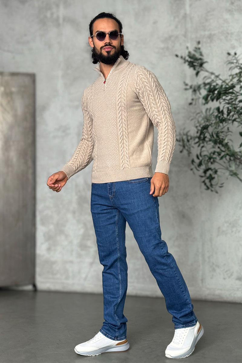 Kiton Мужской свитер бежевого цвета 