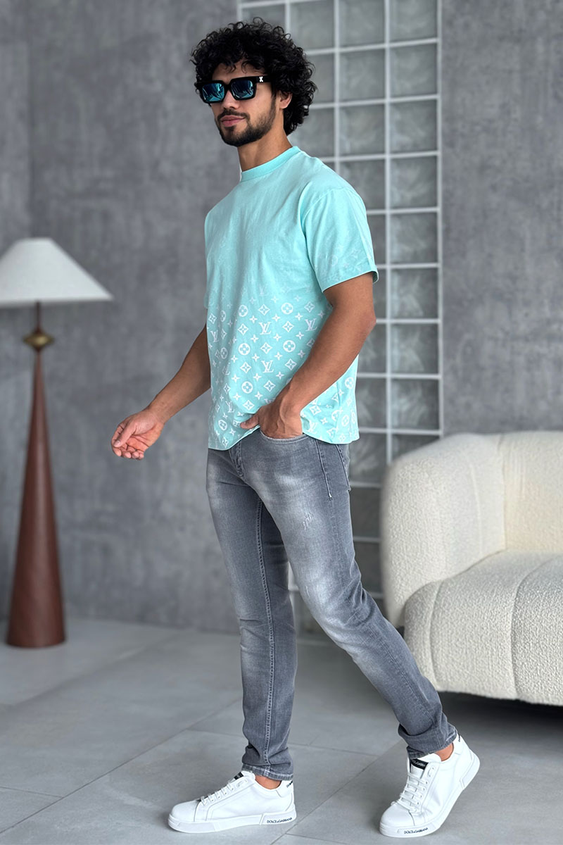 Lоuis Vuittоn Футболка бирюзового цвета Monogram Gradient