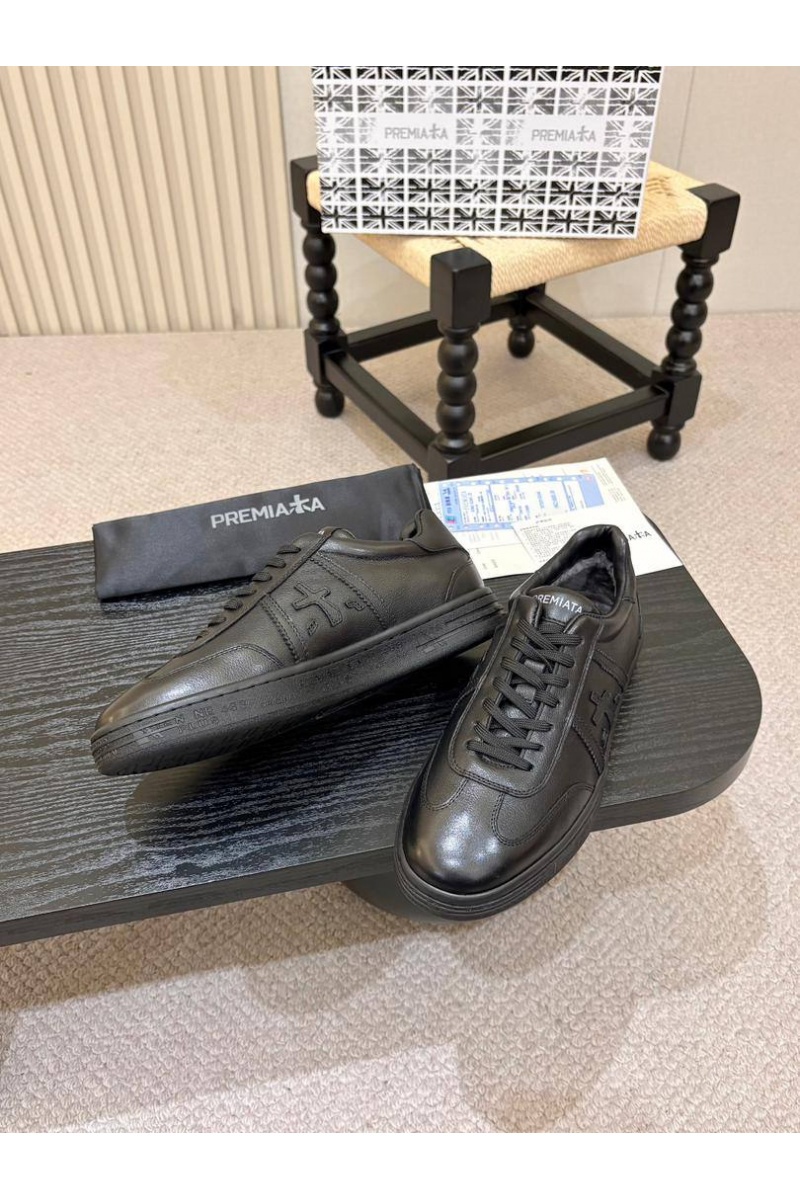 Premiata Кожаные кроссовки с мехом Bonnie
