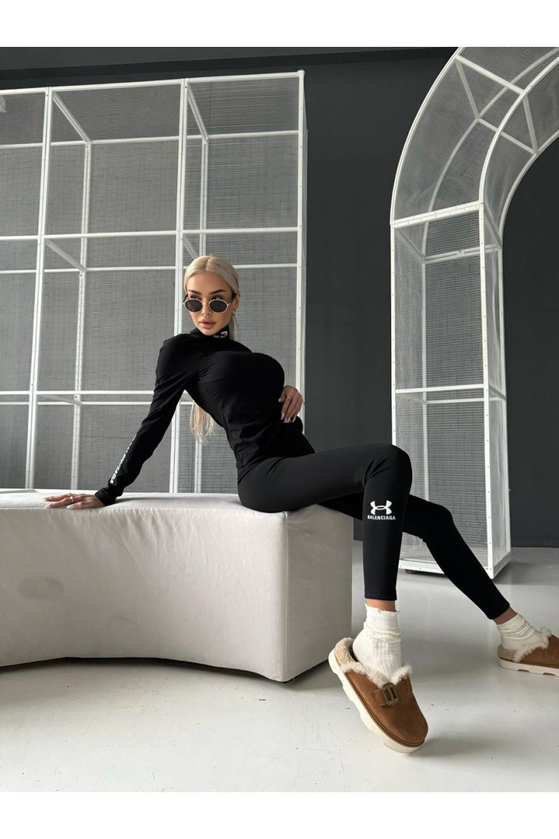 Balenciaga Женские чёрные леггинсы 