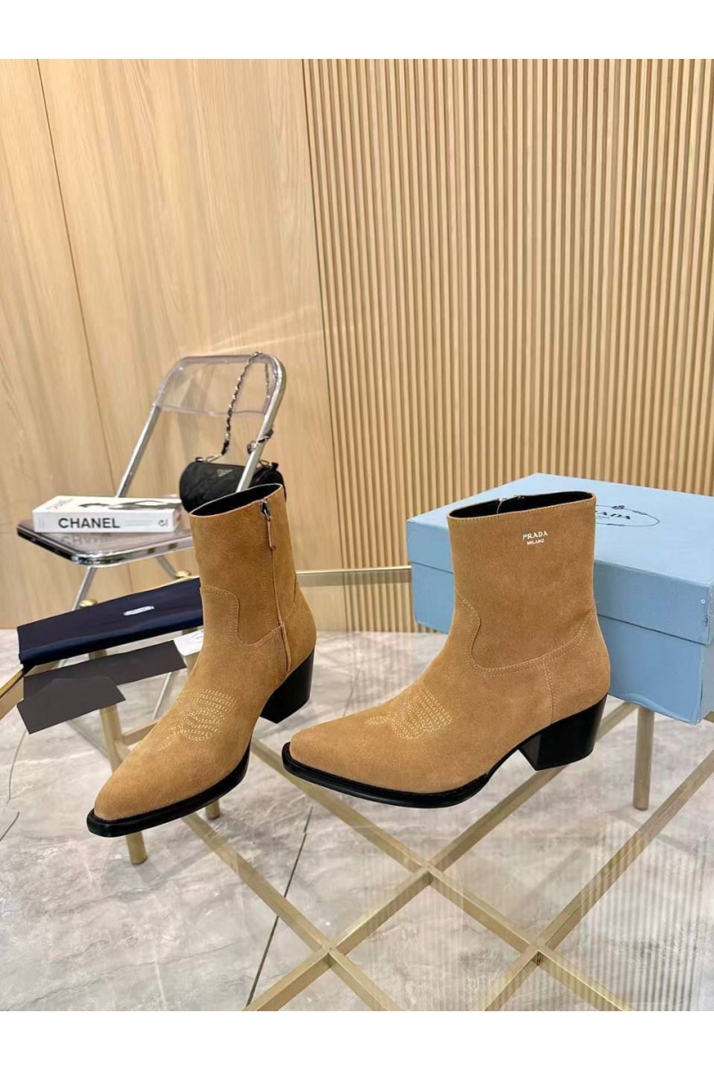 Prada Женские замшевые сапоги premium - Beige