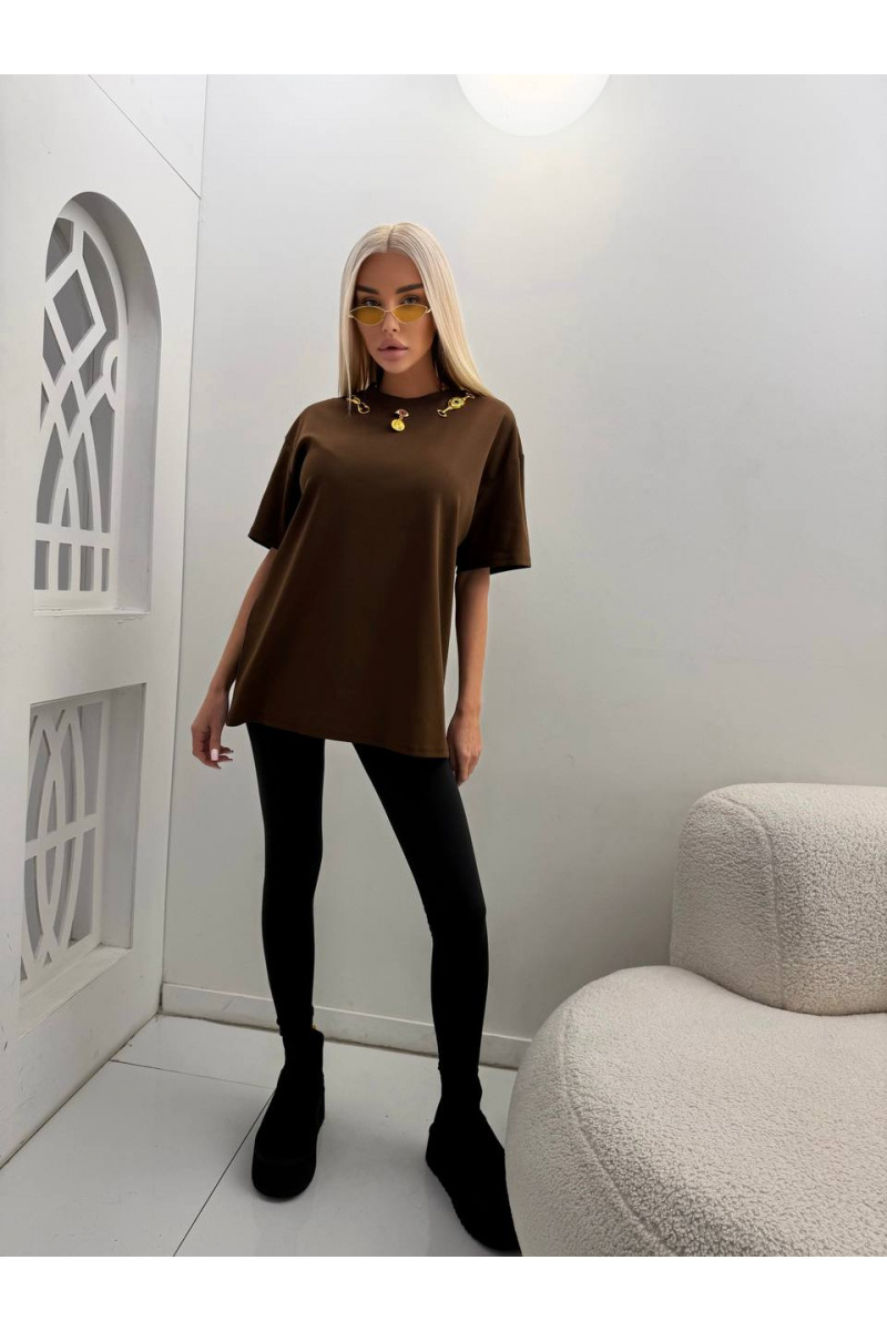 Schiaparelli Женская базовая футболка premium - Brown