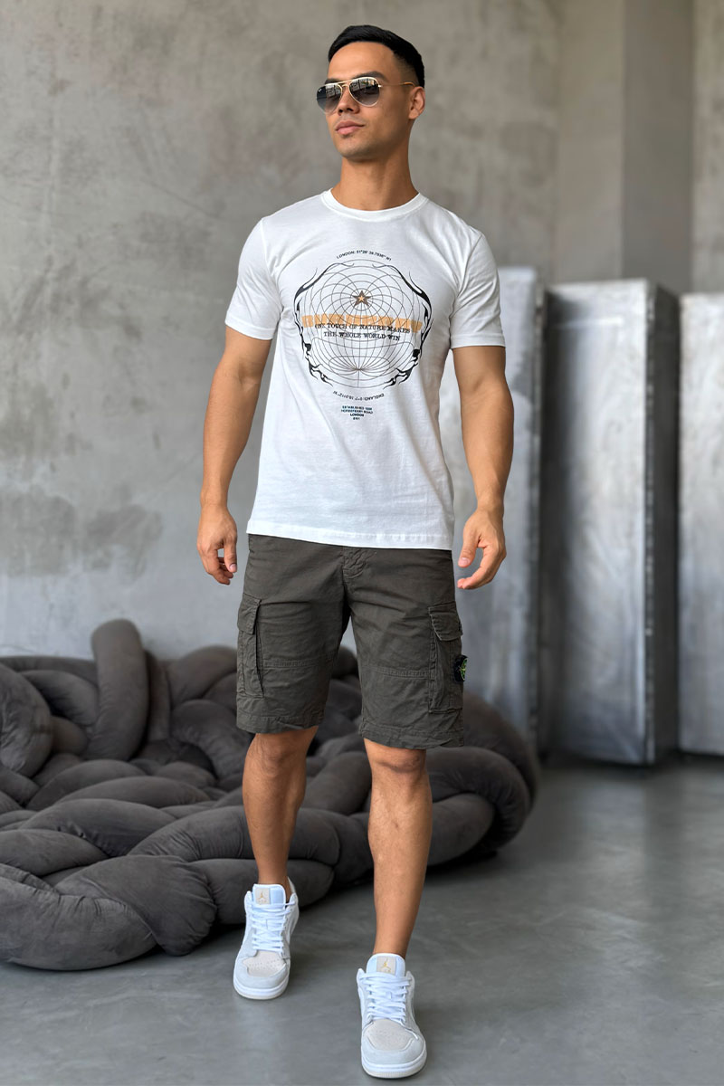 Burberry Мужская футболка Globe-graphic - White