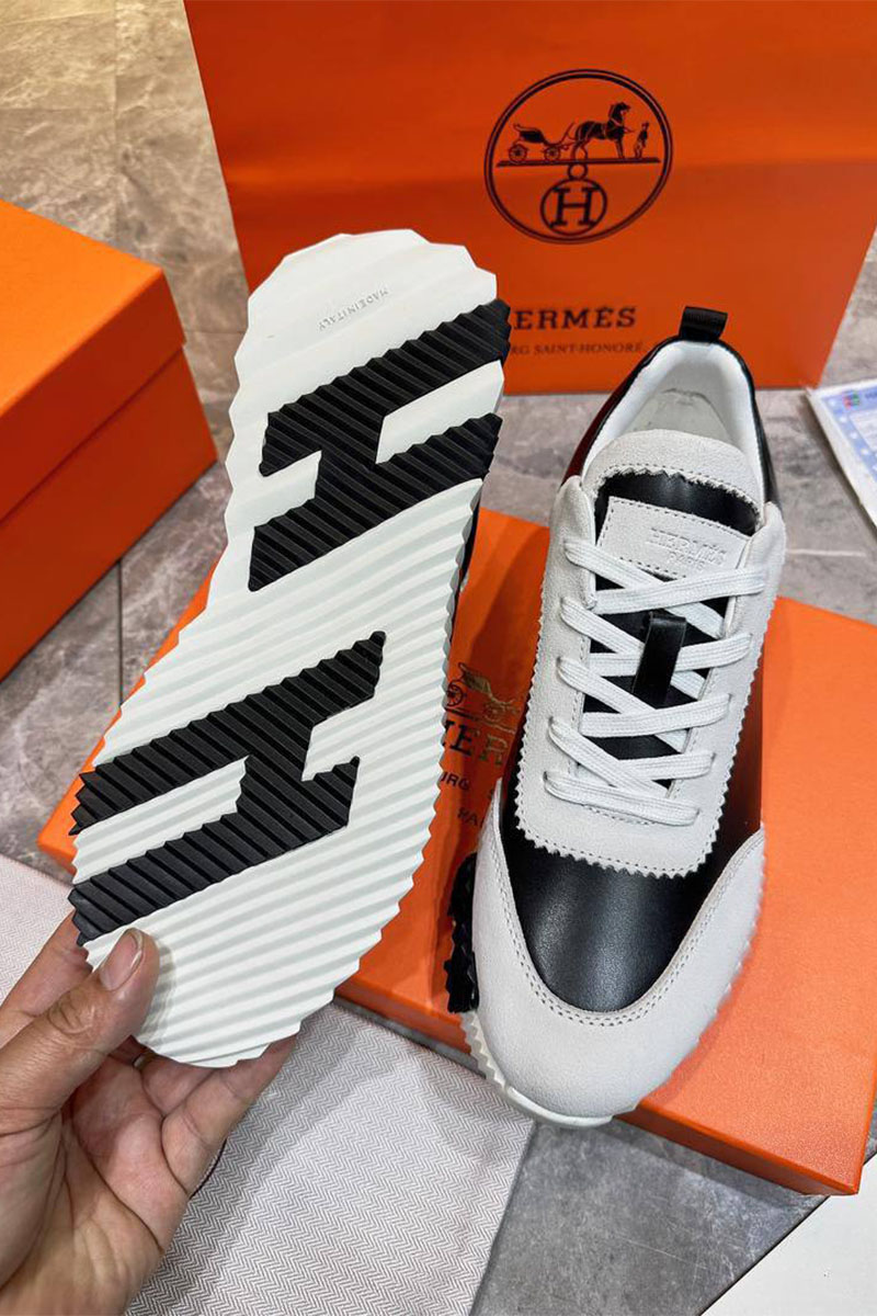 Hermes Мужские кроссовки Bouncing - White / Black