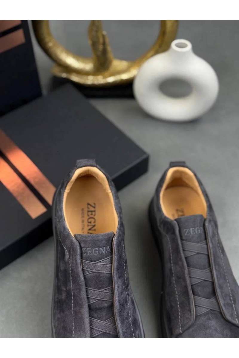 Zegna Замшевые кроссовки Triple Stitch