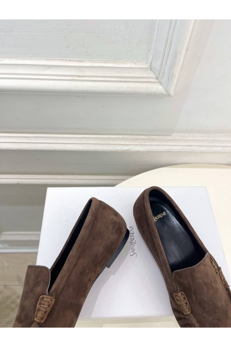 Yves Saint Laurent Женские замшевые лоферы premium