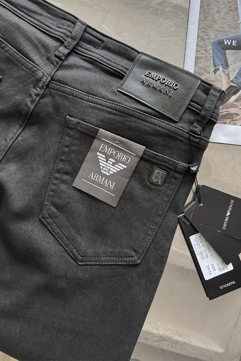 Emporio Armani EA7 Мужские тёмно-серые джинсы 