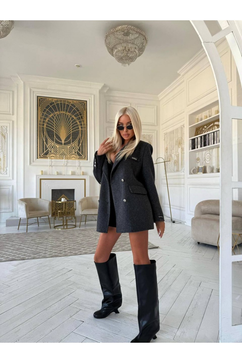 Chrome Hearts Женское шерстяное пальто пиджак Premium - Grey