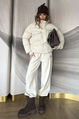 Женский костюм тройка на флисе premium - Beige