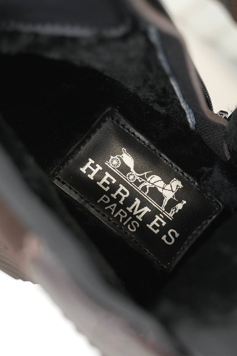 Hermes Кроссовки с мехом Bouncing high-top - Brown