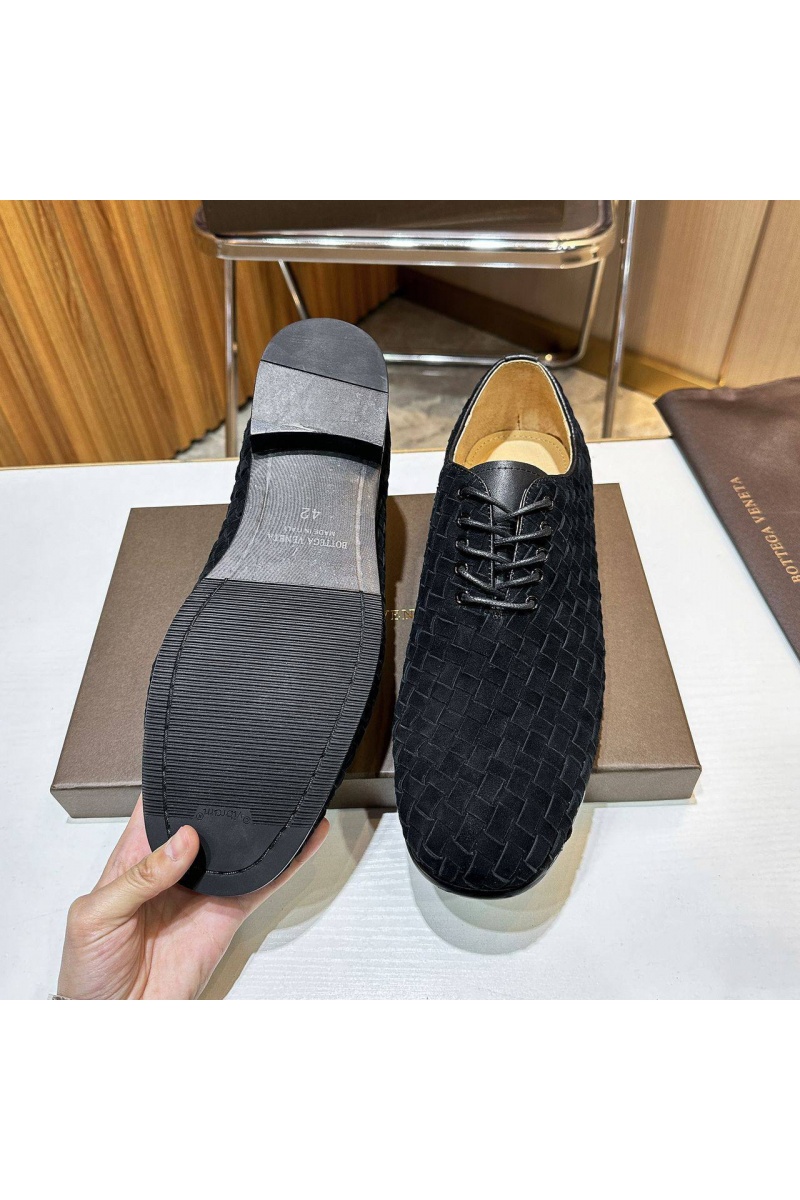 Bottega Veneta Мужские замшевые ботинки Intrecciato - Black