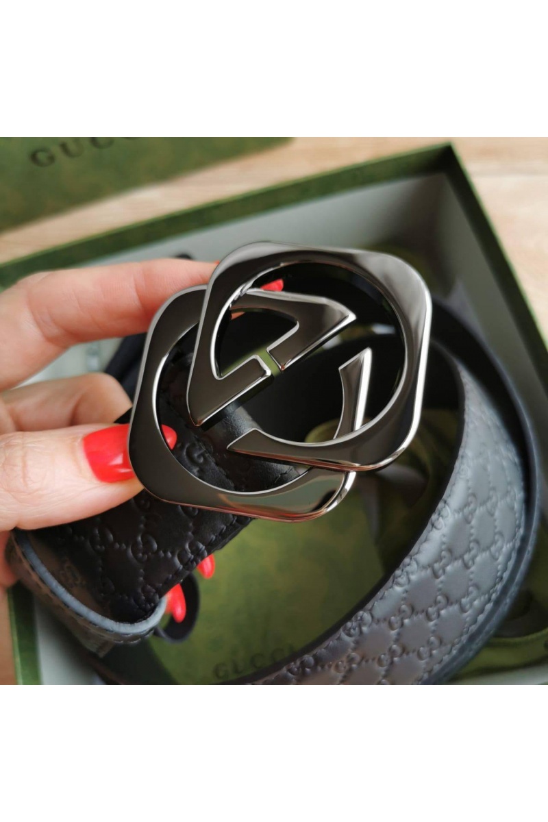 Gucci Кожаный ремень GG Monogram all-over (длина 100 / 105 см)