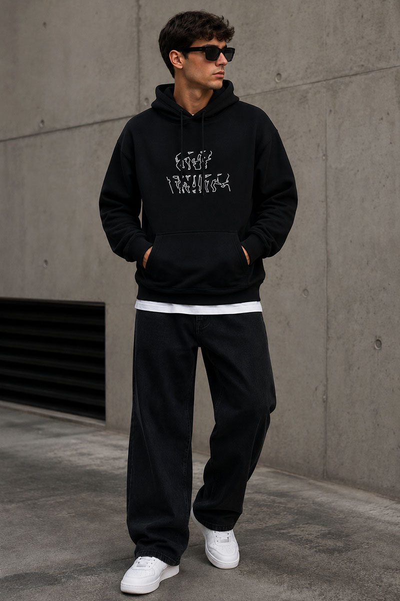 Off-White Мужское чёрное худи Arrows logo-print