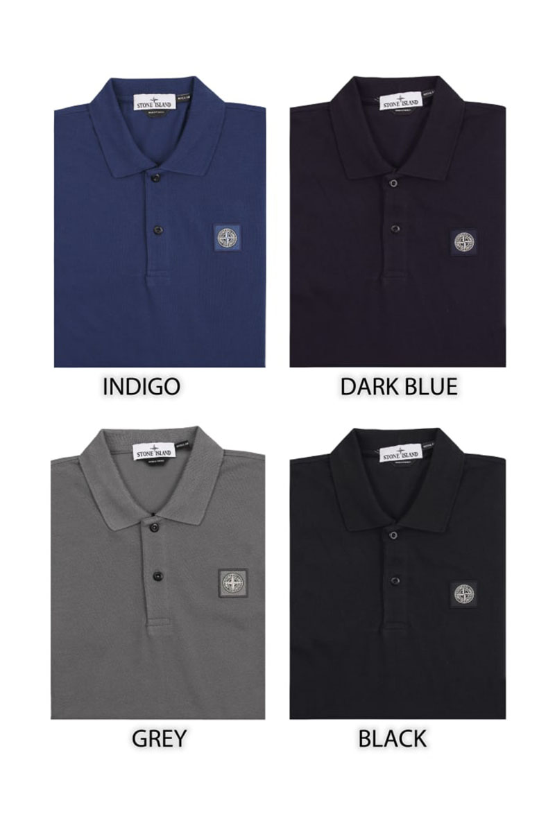 Stone Island Поло с длинным рукавом logo-patch - Navy