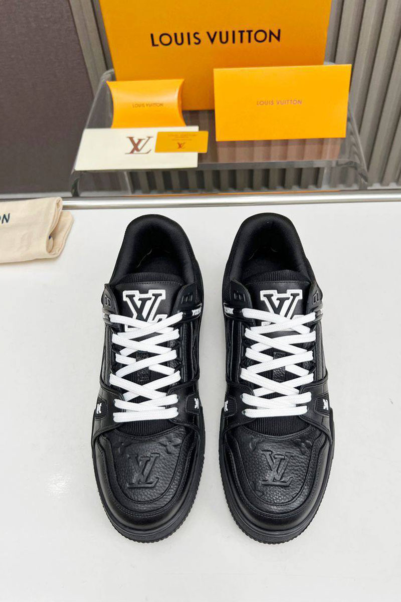 Lоuis Vuittоn Кожаные кроссовки Trainer Monogram - Black
