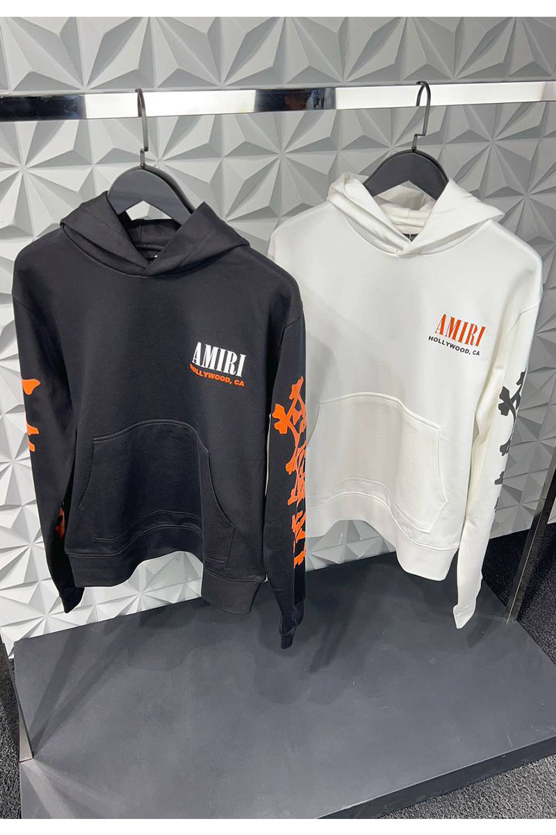 Amiri Чёрное мужское худи Bones logo-print