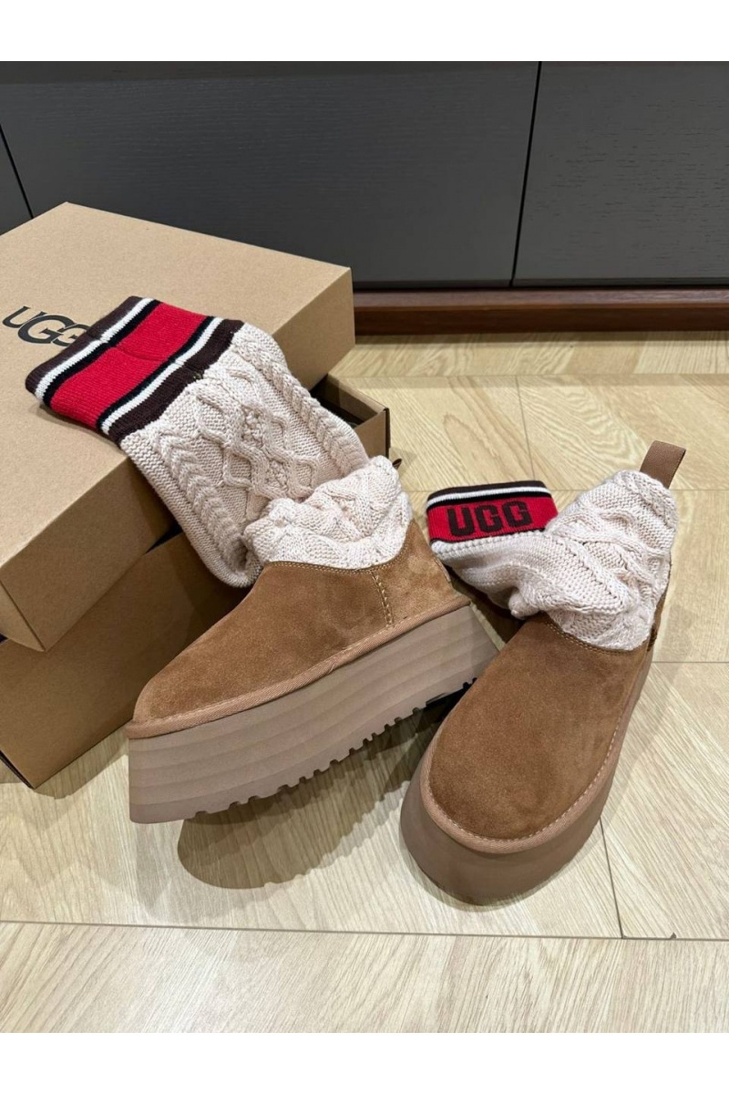 UGG Женские сапоги Classic Sweater Letter - Chestnut