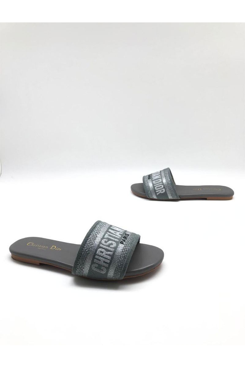 Dior Женские шлепанцы Dway Slide Embroidered Cotton
