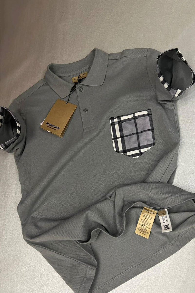 Burberry Мужское поло серого цвета