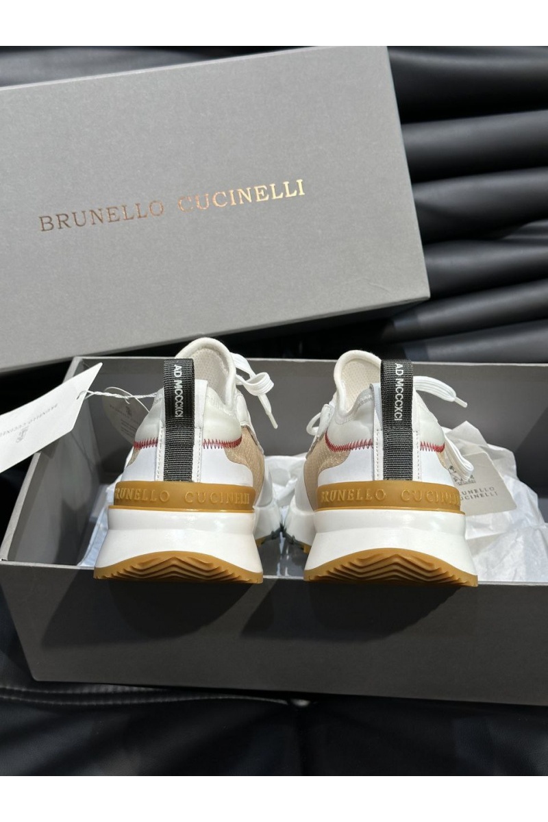 Brunеllо Сuсinеlli Комбинированные кроссовки panelled-design - White / Beige
