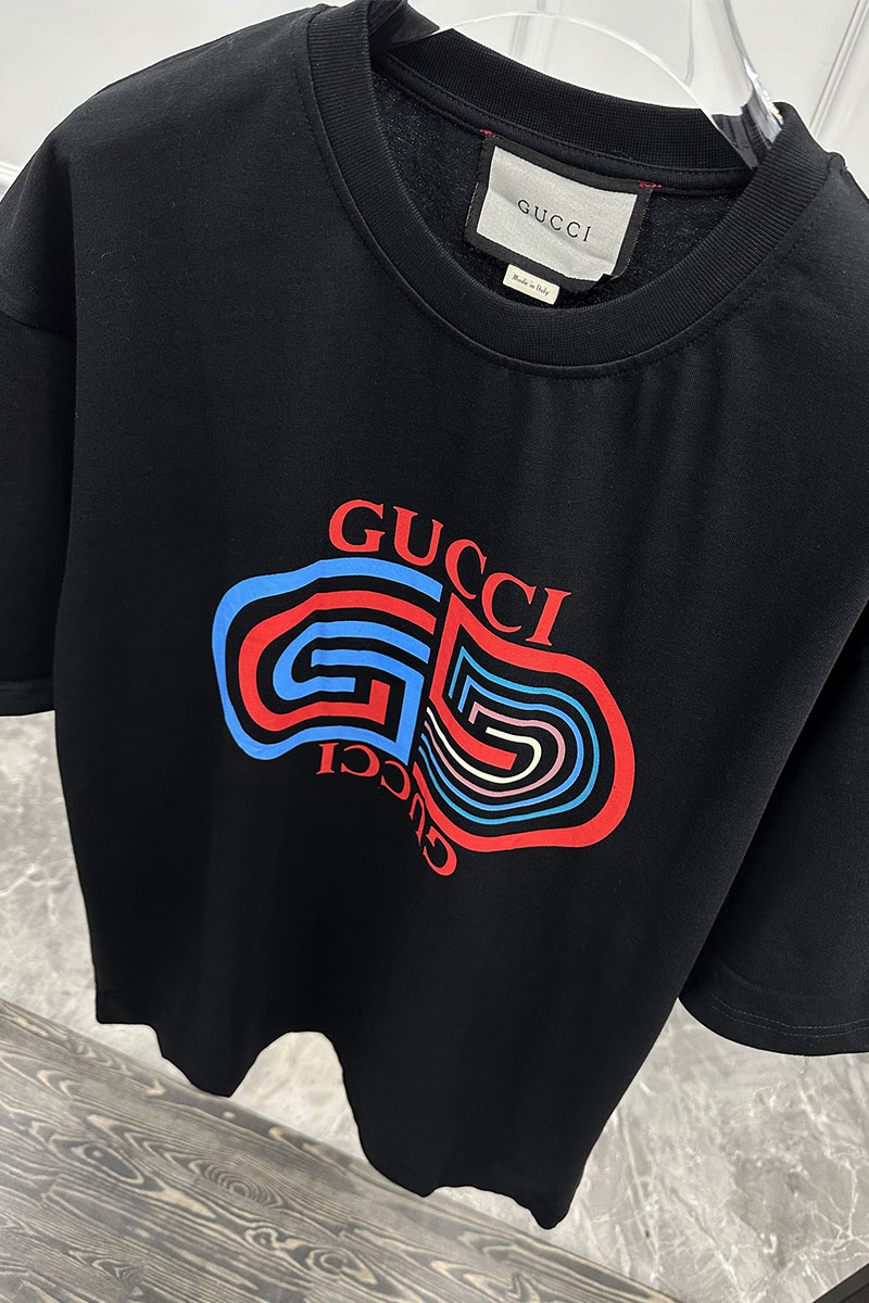 Gucci Чёрная оверсайз футболка GG logo-print