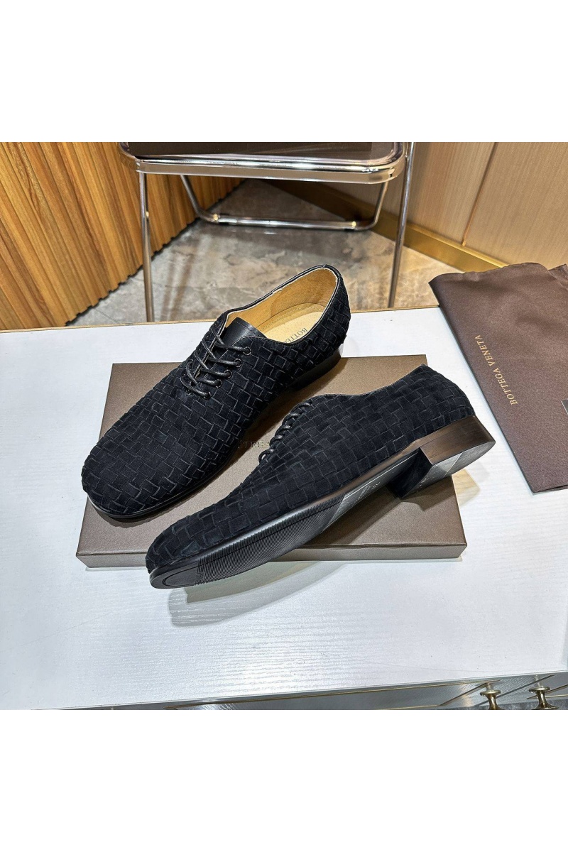 Bottega Veneta Мужские замшевые ботинки Intrecciato - Black