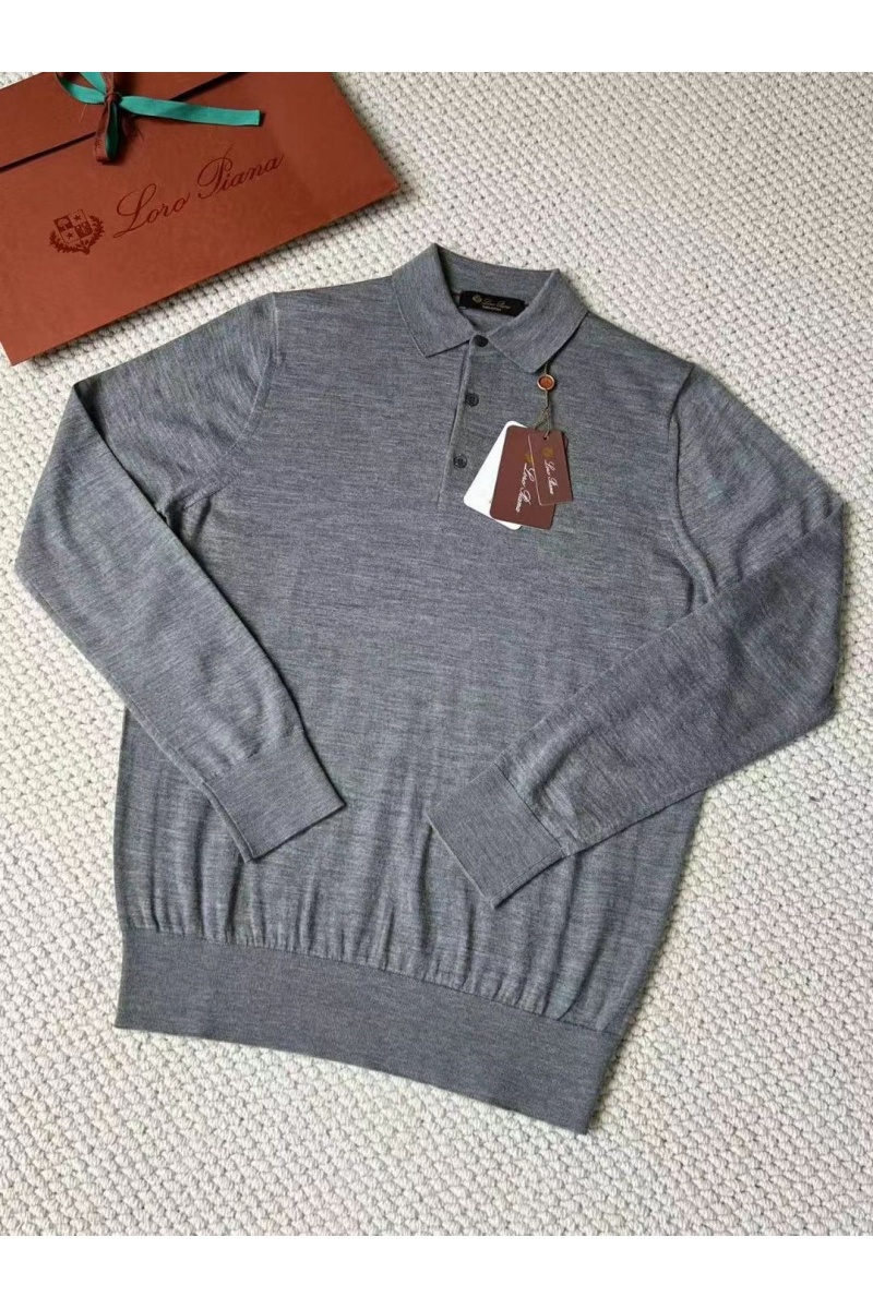 Loro Piana Поло с длинным рукавом Premium - Light Flower Gray