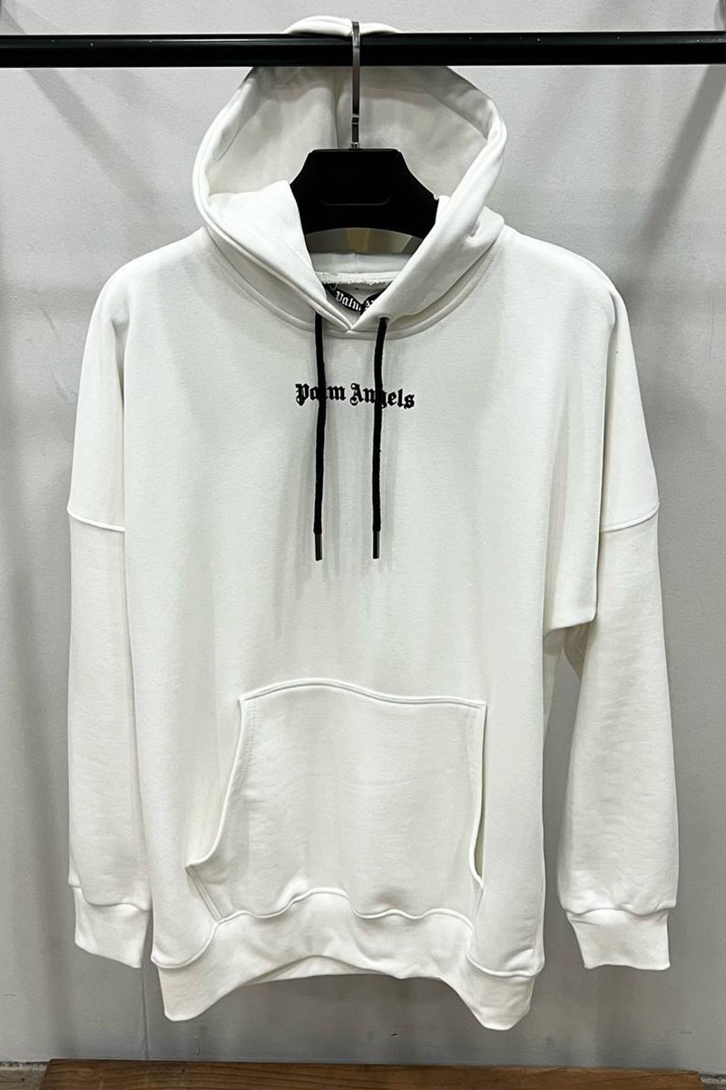 Palm Angels Белое оверсайз худи Classic logo-print