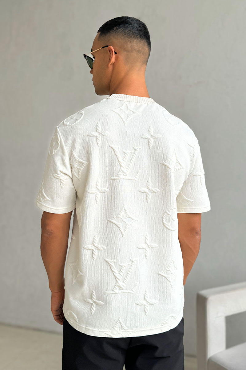Lоuis Vuittоn Оверсайз футболка Embossed Monogram - White