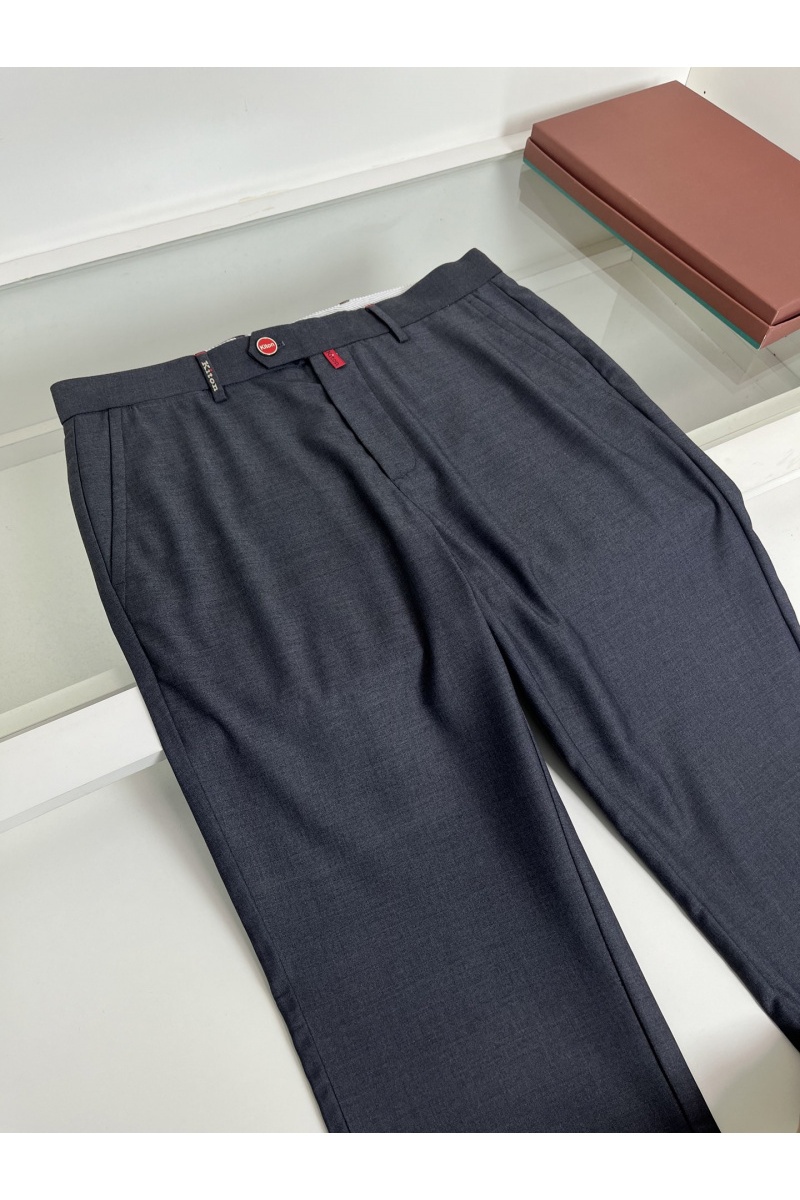 Kiton Мужские серые брюки premium