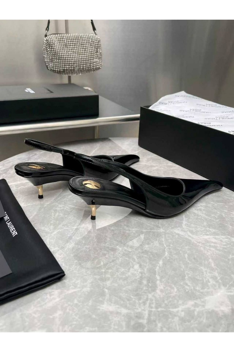 Yves Saint Laurent Женские кожаные туфли на каблуке premium
