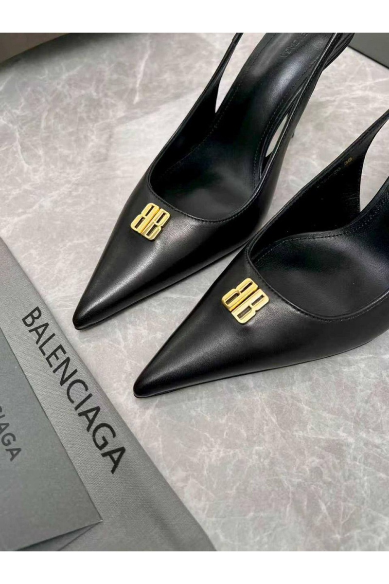 Balenciaga Женские кожаные туфли на каблуке premium