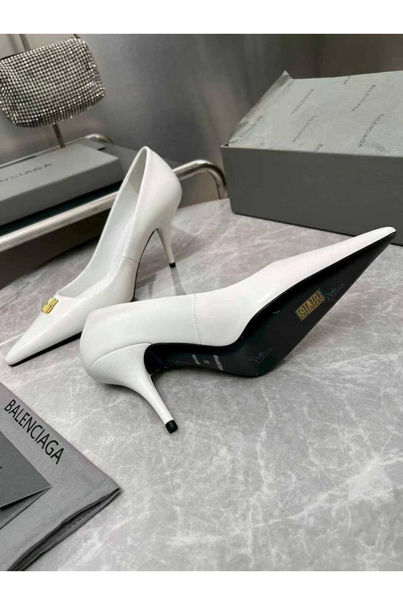 Balenciaga Женские кожаные туфли на каблуке premium