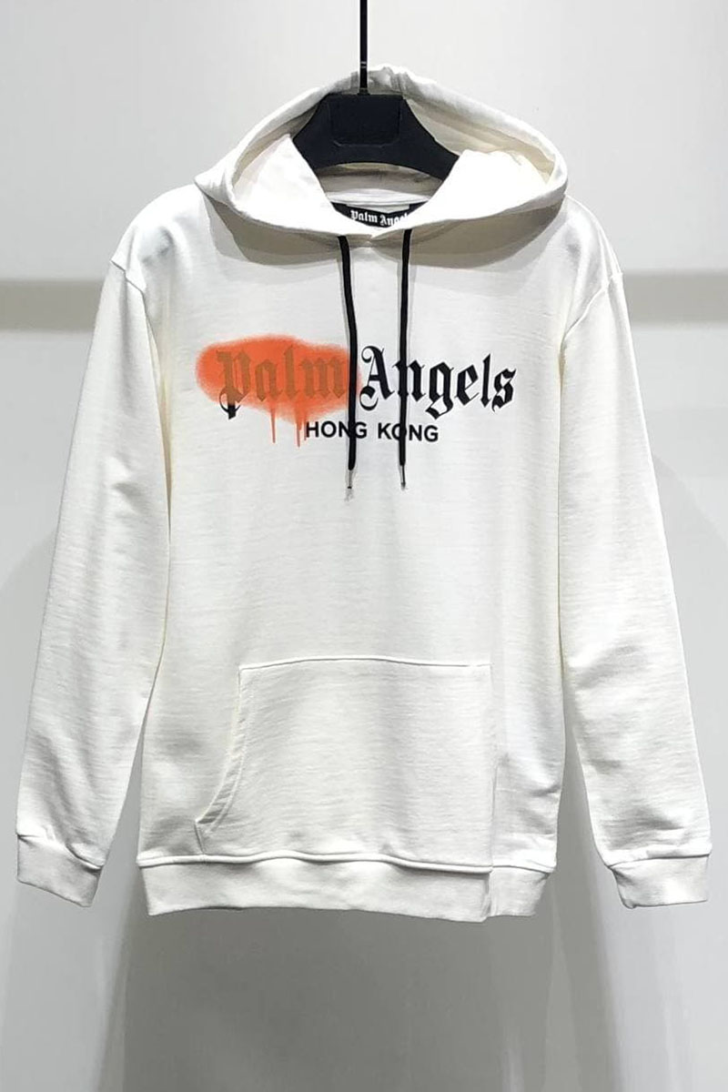 Palm Angels Оверсайз худи "Hong Kong" - White / Orange