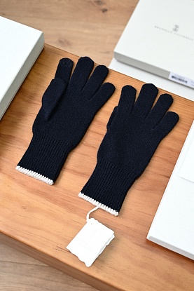 Кашемировые перчатки premium - Dark Blue
