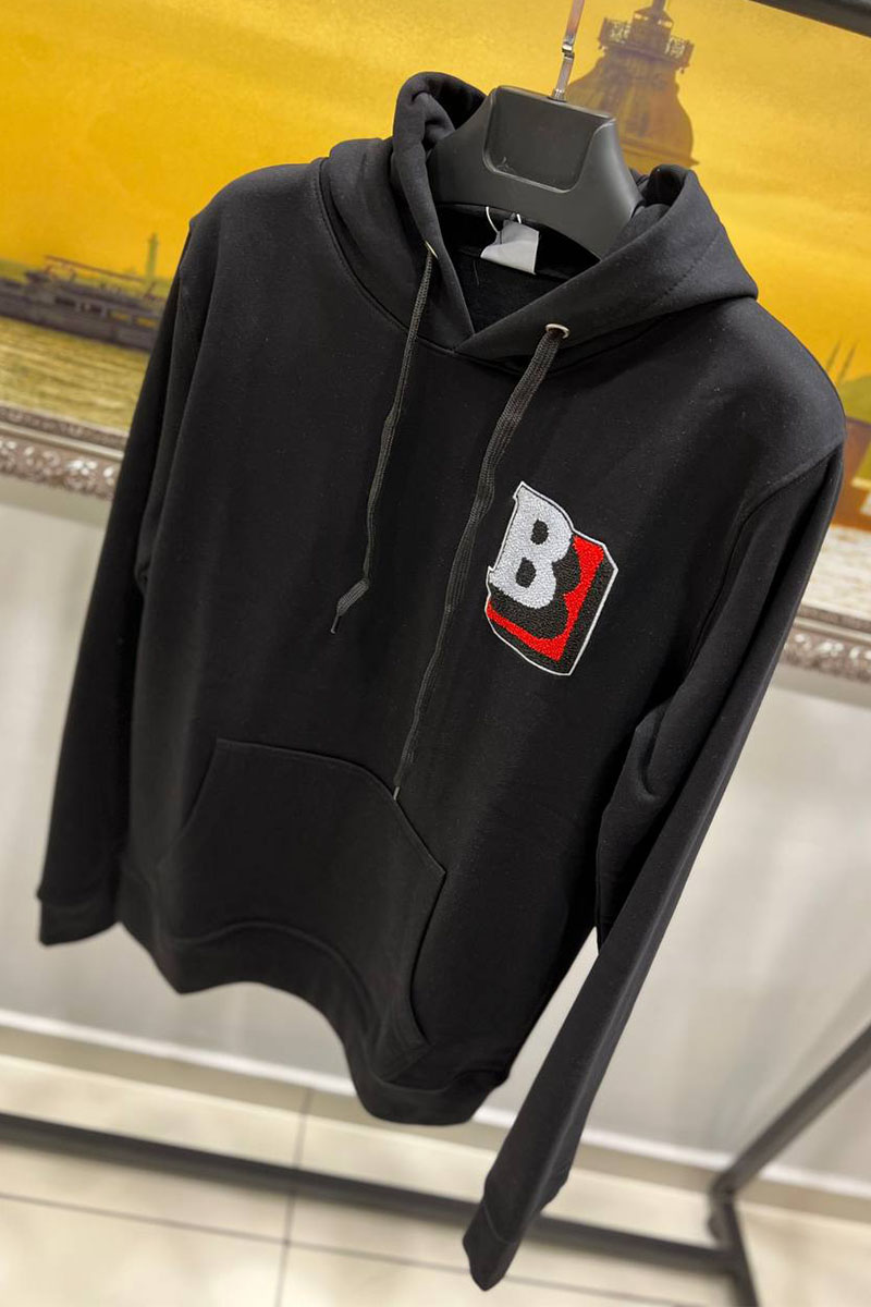 Burberry Мужское чёрное худи letter graphic