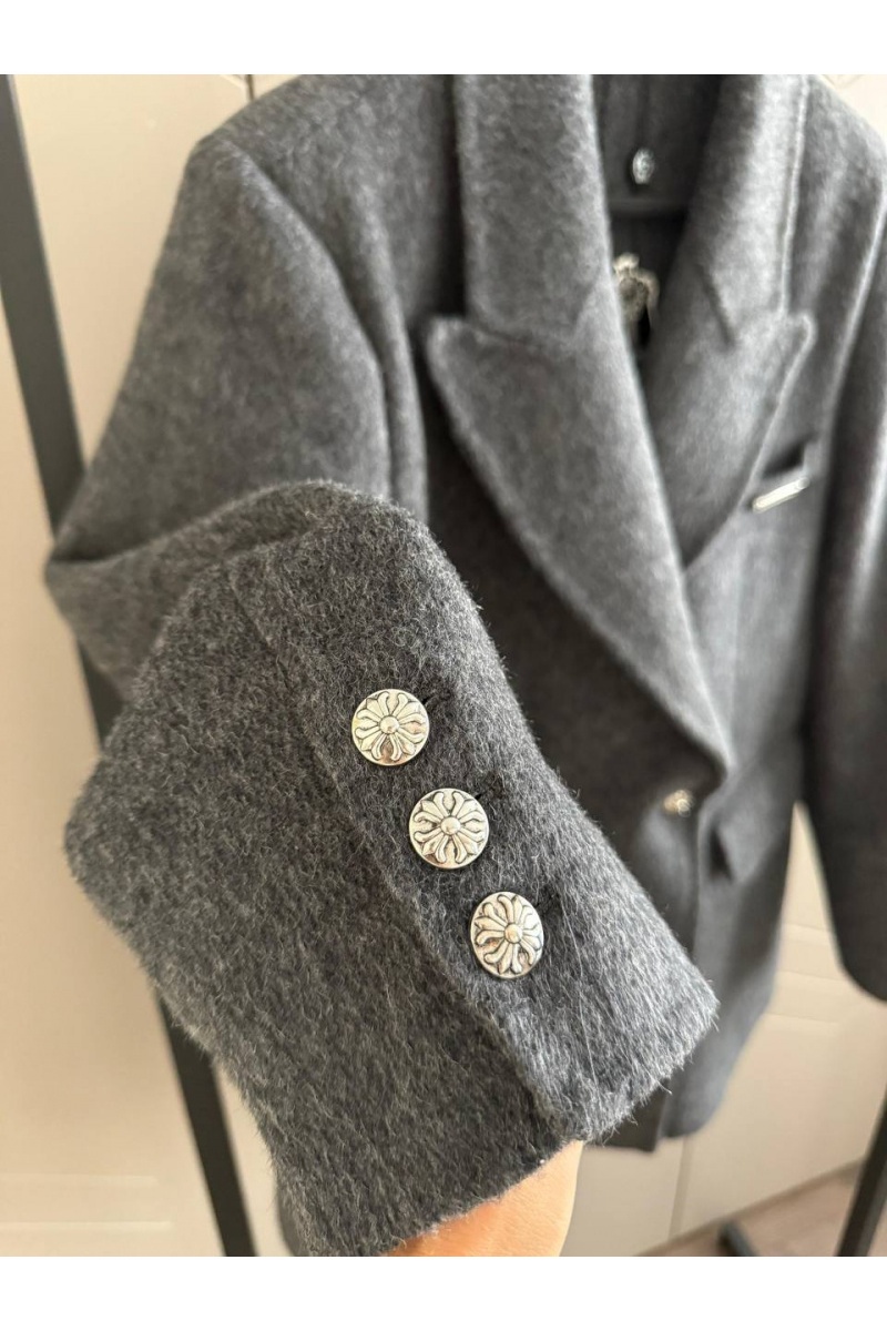 Chrome Hearts Женское шерстяное пальто пиджак Premium - Grey