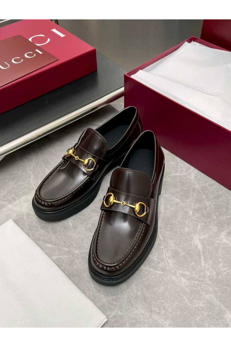 Gucci Женские кожаные лоферы Horsebit premium