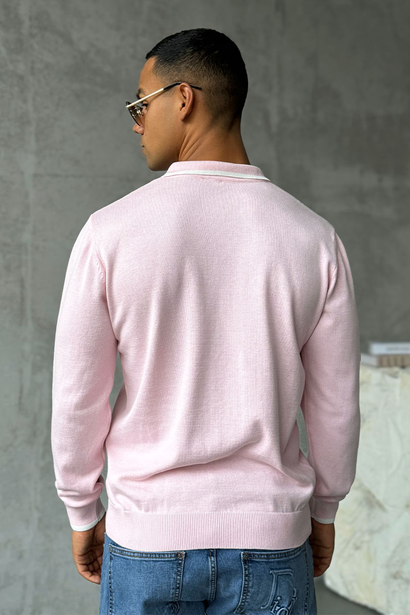 Etro Поло с длинным рукавом Pegaso logo - Pink 