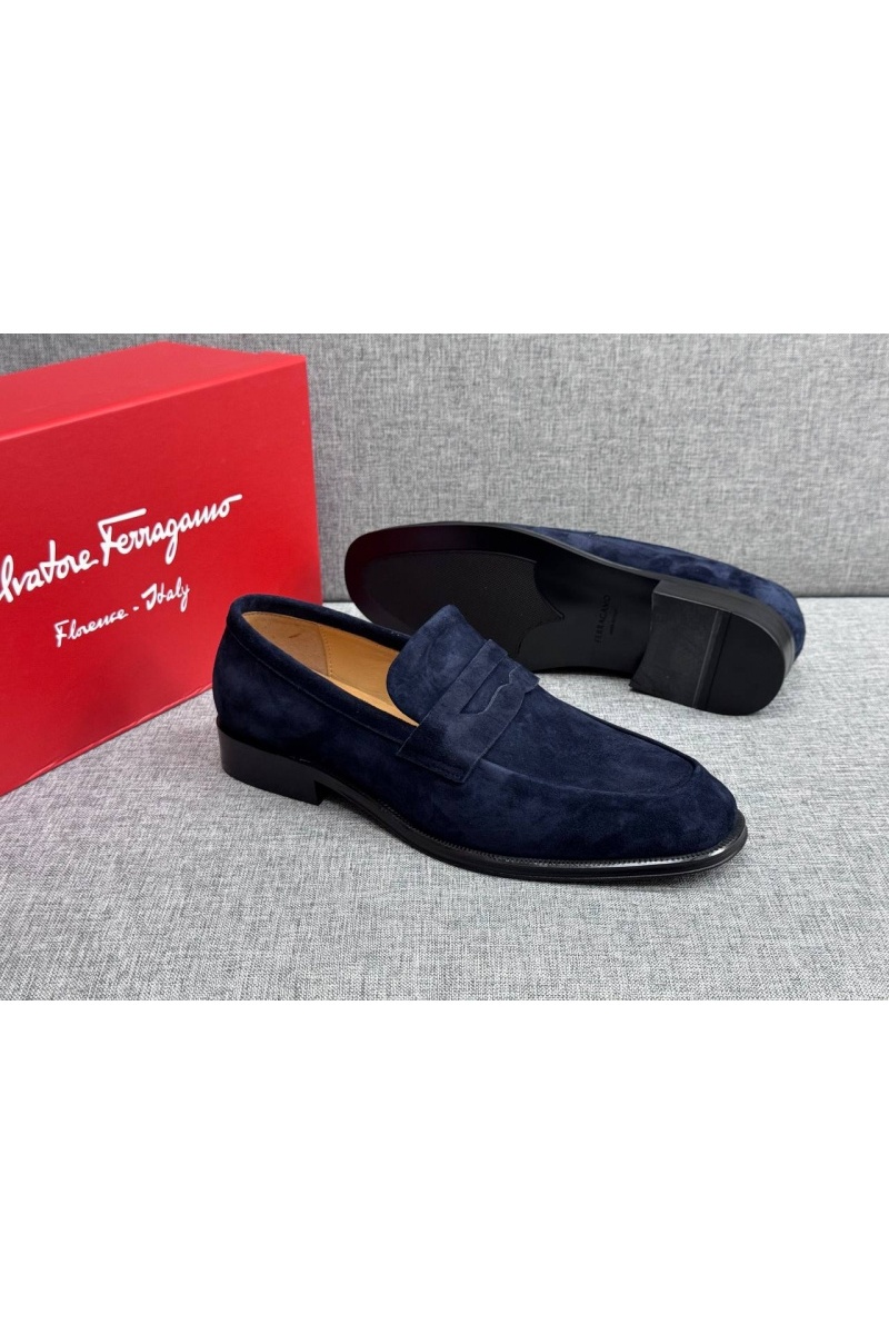 Salvatore Ferragamo Мужские замшевые лоферы Salvatore Ferragamo