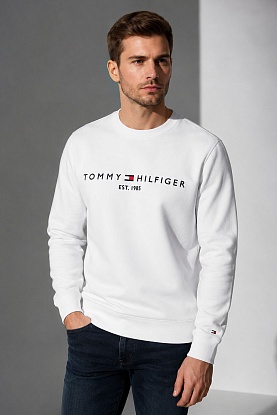 Свитшот белого цвета logo-embroidered 