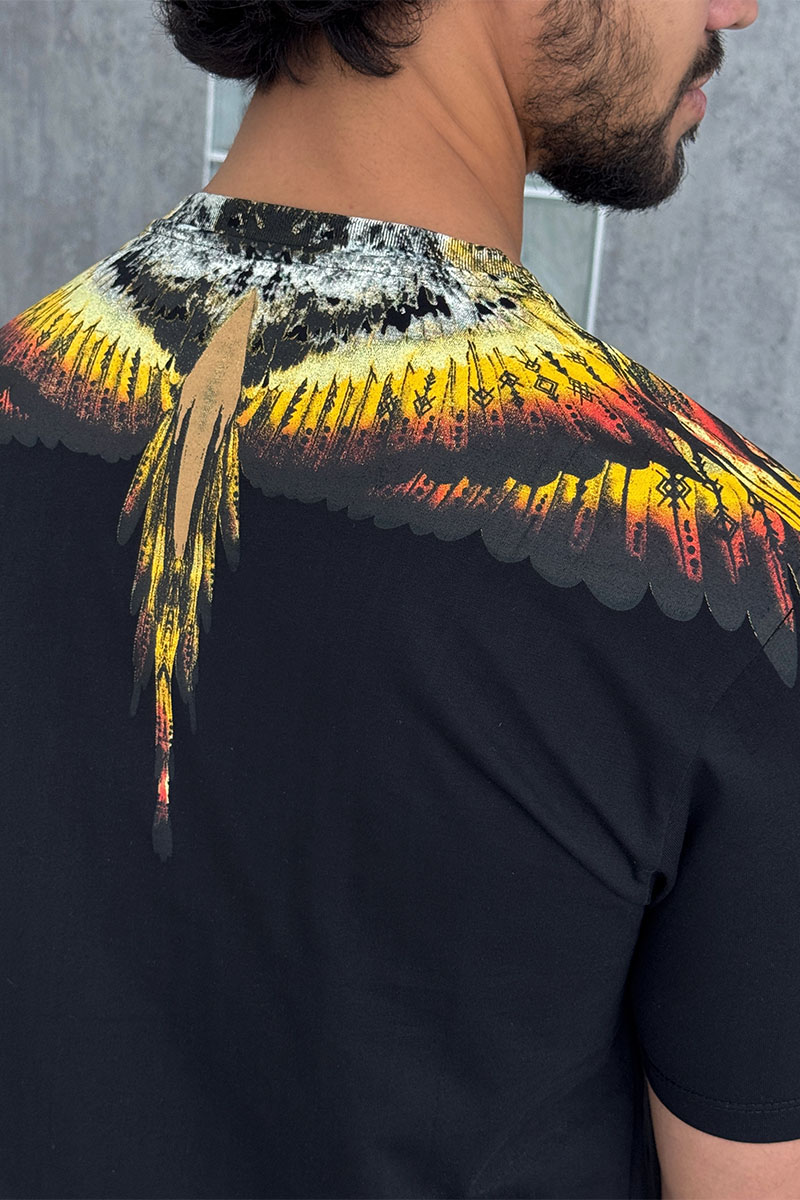 Marcelo Burlon Чёрная футболка County of Milan Solfolk Wings