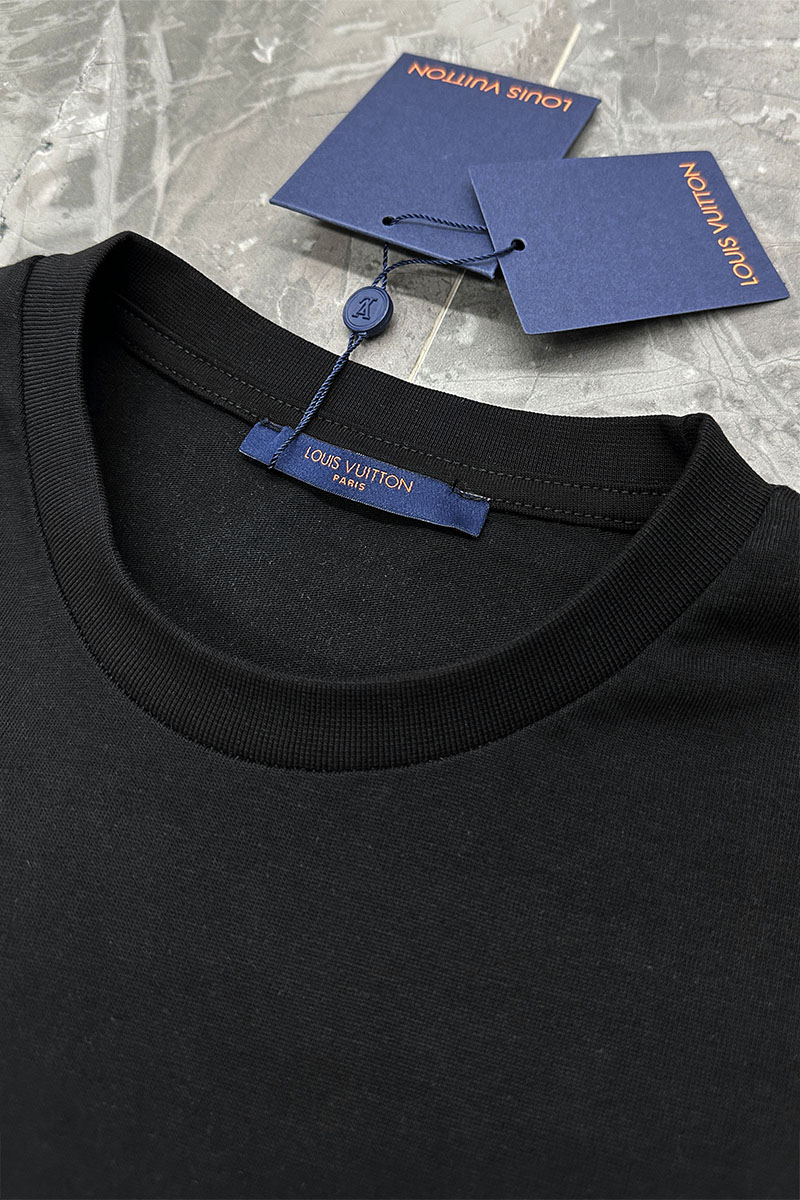 Lоuis Vuittоn Чёрная оверсайз футболка Maison Duck logo