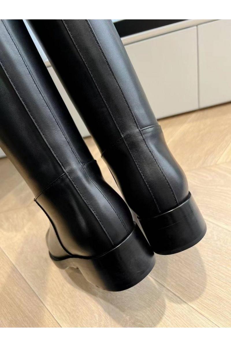 Chаnеl Женские кожаные сапоги Premium - Black