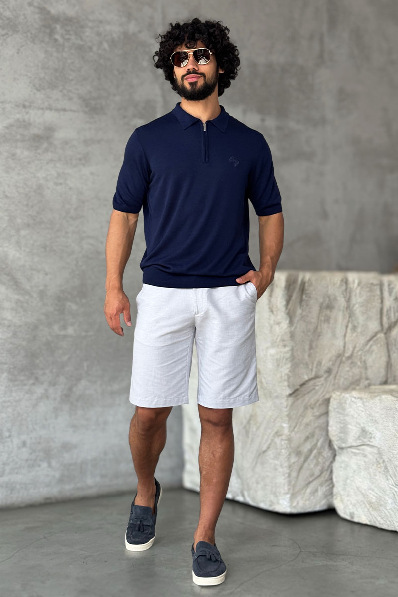 Stеfаnо Riссi Мужское поло Eagle zip-neck - Navy