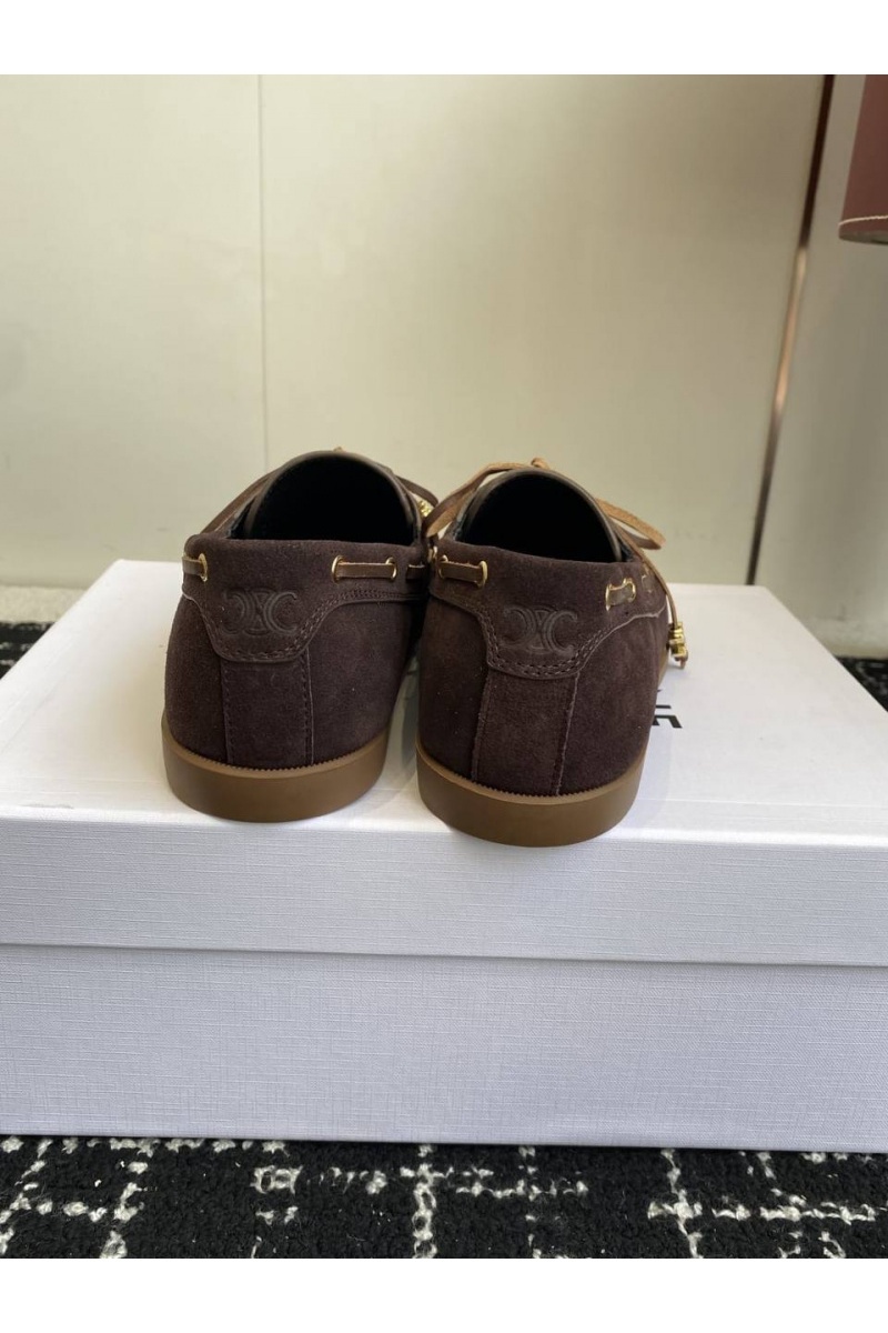Celine Женские замшевые лоферы premium - Brown