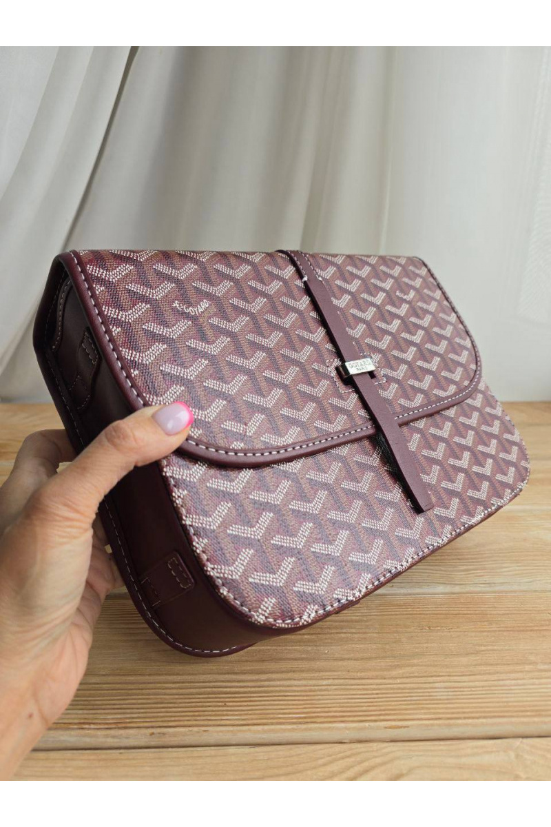 Designer Clothing Кожаная сумка Goyard Belvedere MM 27x21 см